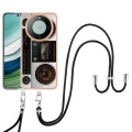 For Huawei Mate 60 Pro Electroplating Dual-side IMD Phone Case with Lanyard(Retro Radio)