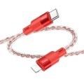 hoco X99 Crystal Junction PD 20W USB-C / Type-C to 8 Pin Silicone Charging Data Cable, Length:1m(Red