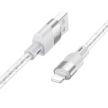 hoco X99 Crystal Junction 2.4A USB to 8 Pin Silicone Charging Data Cable, Length:1m(Grey)