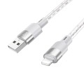 hoco X99 Crystal Junction 2.4A USB to 8 Pin Silicone Charging Data Cable, Length:1m(Grey)