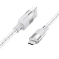 hoco X99 Crystal Junction 2.4A USB to Micro USB Silicone Charging Data Cable, Length:1m(Grey)