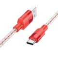 hoco X99 Crystal Junction 3A USB to USB-C / Type-C Silicone Charging Data Cable, Length:1m(Red)