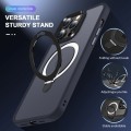 For iPhone 15 Pro Max MagSafe Holder Skin-feel PC Hybrid TPU Phone Case(Dark Blue)