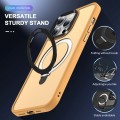 For iPhone 15 Pro MagSafe Holder Skin-feel PC Hybrid TPU Phone Case(Orange)