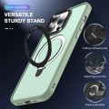 For iPhone 15 Plus MagSafe Holder Skin-feel PC Hybrid TPU Phone Case(Matcha Green)