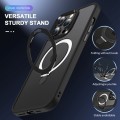 For iPhone 15 MagSafe Holder Skin-feel PC Hybrid TPU Phone Case(Black)