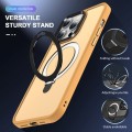 For iPhone 14 MagSafe Holder Skin-feel PC Hybrid TPU Phone Case(Orange)