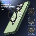For iPhone 14 Pro MagSafe Holder Skin-feel PC Hybrid TPU Phone Case(Green)