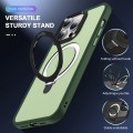 For iPhone 12 MagSafe Holder Skin-feel PC Hybrid TPU Phone Case(Green)