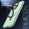 For iPhone 12 MagSafe Holder Skin-feel PC Hybrid TPU Phone Case(Matcha Green)