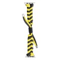 For Apple Watch SE 2023 44mm Paracord Fishtail Braided Silicone Bead Watch Band(Black Yellow)