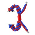 For Apple Watch SE 2023 40mm Paracord Fishtail Braided Silicone Bead Watch Band(Blue Red)