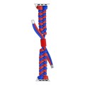 For Apple Watch Series 8 41mm Paracord Fishtail Braided Silicone Bead Watch Band(Blue Red)
