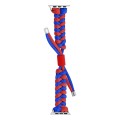 For Apple Watch Series 8 45mm Paracord Fishtail Braided Silicone Bead Watch Band(Blue Red)