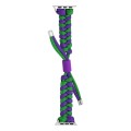 For Apple Watch Series 8 45mm Paracord Fishtail Braided Silicone Bead Watch Band(Dark Purple Green)