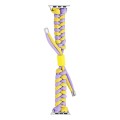 For Apple Watch SE 2022 44mm Paracord Fishtail Braided Silicone Bead Watch Band(Purple Yellow)
