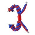 For Apple Watch SE 44mm Paracord Fishtail Braided Silicone Bead Watch Band(Blue Red)