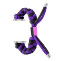 For Apple Watch Series 5 40mm Paracord Fishtail Braided Silicone Bead Watch Band(Black Purple)