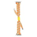 For Apple Watch Series 4 40mm Paracord Fishtail Braided Silicone Bead Watch Band(Orange Yellow)