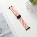 For Apple Watch Ultra 49mm Water Ripple Magnetic Folding Buckle Watch Band, Style: Bold Version(Pink