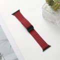 For Apple Watch SE 40mm Water Ripple Magnetic Folding Buckle Watch Band, Style: Bold Version(Wine Re