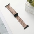 For Apple Watch SE 44mm Water Ripple Magnetic Folding Buckle Watch Band, Style: Bold Version(Khaki)