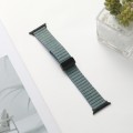 For Apple Watch 38mm Water Ripple Magnetic Folding Buckle Watch Band, Style: Bold Version(Denim Blue