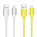 hoco BX95 Vivid 2.4A USB to 8 Pin Silicone Charging Data Cable(Gold)