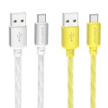 hoco BX95 Vivid 3A USB to USB-C / Type-C Silicone Charging Data Cable(Gold)