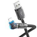 hoco U118 Kaidi 2.4A USB to 8 Pin Rotating Charging Data Cable, Length: 1.2m(Black)