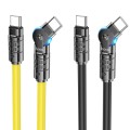 hoco U118 Kaidi 60W USB-C/Type-C to USB-C/Type-C Rotating Charging Data Cable, Length: 1.2m(Yellow)