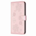 For Xiaomi Redmi Note 11 Pro Global Four-leaf Embossed Leather Phone Case(Pink)