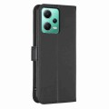 For Xiaomi Redmi Note 12 5G Global Four-leaf Embossed Leather Phone Case(Black)