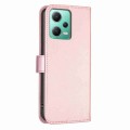 For Xiaomi Redmi Note 12 5G Global Four-leaf Embossed Leather Phone Case(Pink)