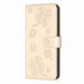 For Xiaomi Redmi Note 12 Pro+ 5G Global Four-leaf Embossed Leather Phone Case(Gold)