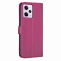 For Xiaomi Redmi Note 12 Pro 5G Global Four-leaf Embossed Leather Phone Case(Rose Red)