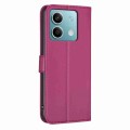 For Xiaomi Redmi Note 13 Four-leaf Embossed Leather Phone Case(Rose Red)