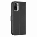 For Xiaomi Redmi Note 10 4G / 10S Four-leaf Embossed Leather Phone Case(Black)