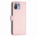 For Xiaomi Mi 11 Lite Four-leaf Embossed Leather Phone Case(Pink)
