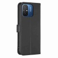 For Xiaomi Poco C55 / Redmi 12C Four-leaf Embossed Leather Phone Case(Black)