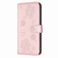For Xiaomi Poco C55 / Redmi 12C Four-leaf Embossed Leather Phone Case(Pink)