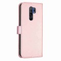 For Xiaomi Redmi 9 Four-leaf Embossed Leather Phone Case(Pink)