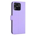For Xiaomi Redmi 10C Four-leaf Embossed Leather Phone Case(Purple)