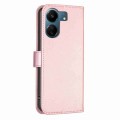 For Xiaomi Redmi 13C Four-leaf Embossed Leather Phone Case(Pink)