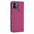 For Xiaomi Redmi A1+ / A2 Four-leaf Embossed Leather Phone Case(Rose Red)