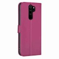 For Xiaomi Redmi Note 8 Pro Four-leaf Embossed Leather Phone Case(Rose Red)