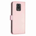 For Xiaomi Redmi Note 9 Pro Max Four-leaf Embossed Leather Phone Case(Pink)