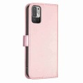 For Xiaomi Redmi Note 10 5G Four-leaf Embossed Leather Phone Case(Pink)