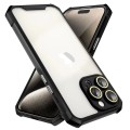 For iPhone 15 Pro Max Shockproof Acrylic Phone Case with Lens Glass Film(Black)