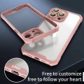 For iPhone 15 Pro Max Shockproof Acrylic Phone Case with Lens Glass Film(Pink)